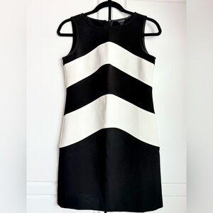 Ann Taylor Black and White Striped Mini Dress - Size 0